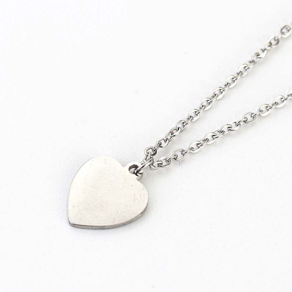 

Fashion jewelry stainless steel simple design heart shape pendant necklace