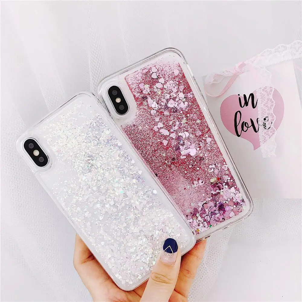 Liquid Glitter Case Soft Silicone Water Cover for Huawei P40 P30 P20 Pro P9 P8 Lite 2017 P Smart Plus 2019 P Smart Z S 2020 2021