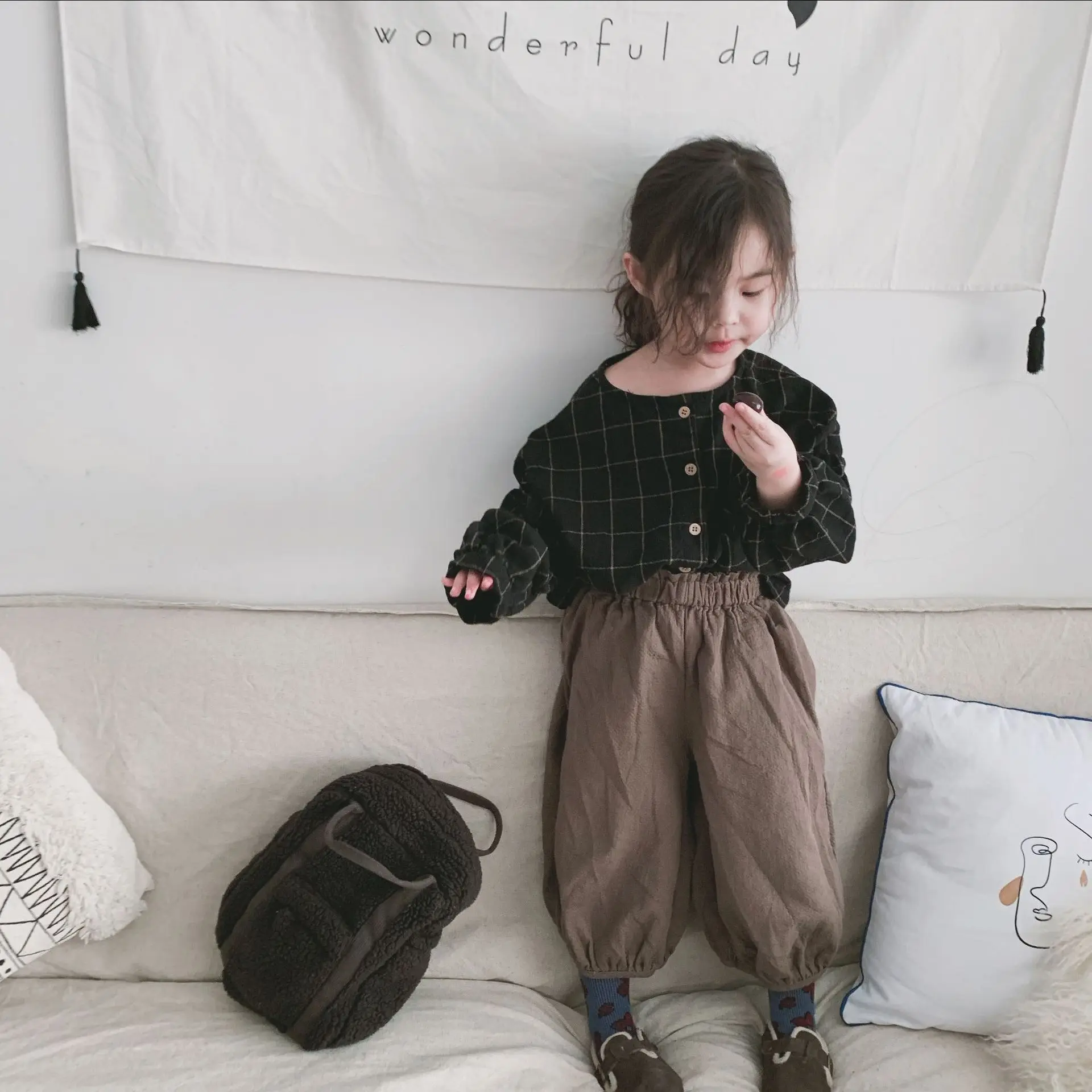 Хлопковая рубашка из пеньки для девочек на весну и лето новый стиль Футболка с