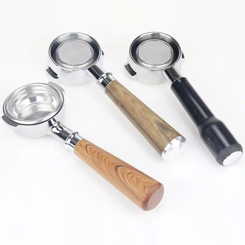 

58mm Coffee Machine Filter Holder E61 Bottomless Portafilter with Wooden Handle