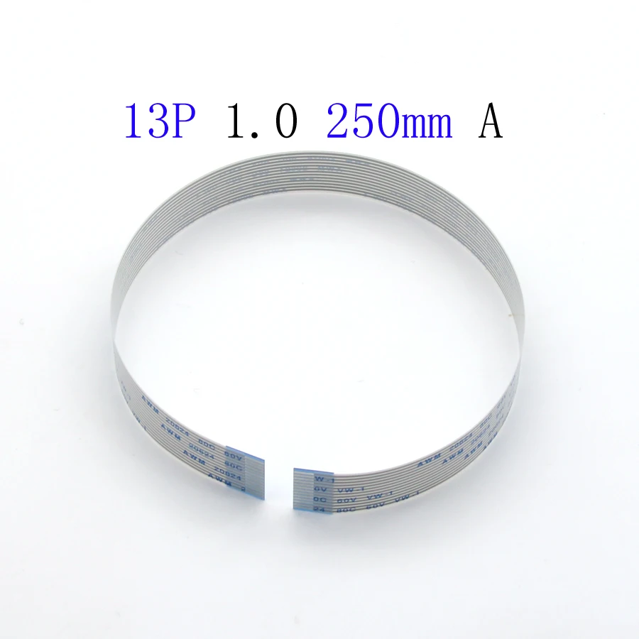 

5pcs 13pin FFC FPC flat flexible cable 1.0mm pitch 13 pin A Forward Length 250mm Ribbon Flex Cable AWM 20624 80C 60V VW-1