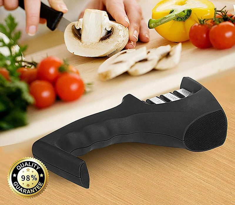 Knife Sharpener Kitchen Knives Sharpening Stone 3-Stage Diamond Ceramic Tool Sharpens Dull Quickly | Дом и сад