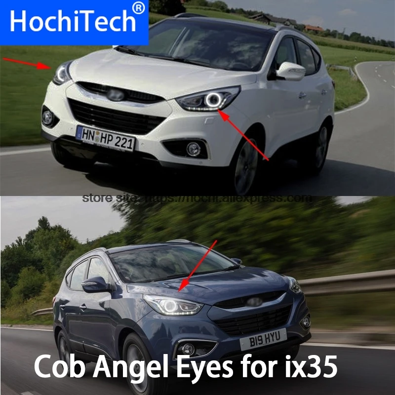 

For Hyundai ix35 2010 2011 2012 COB Led day Light White Halo Cob Led Angel Eyes Ring Error Free Ultra bright