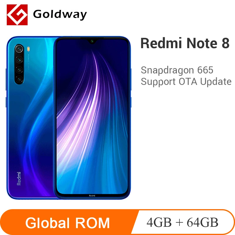 Глобальная прошивка Xiaomi Redmi Note 8 4 Гб RAM 64 ГБ ROM мобильный телефон Snapdragon 665 Octa Core 48MP Quad