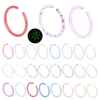 8pcslot acrylic 0 8mm small nose rings mixed color seamless clips hoop for women men ear cartilage helix piercings body jewelry