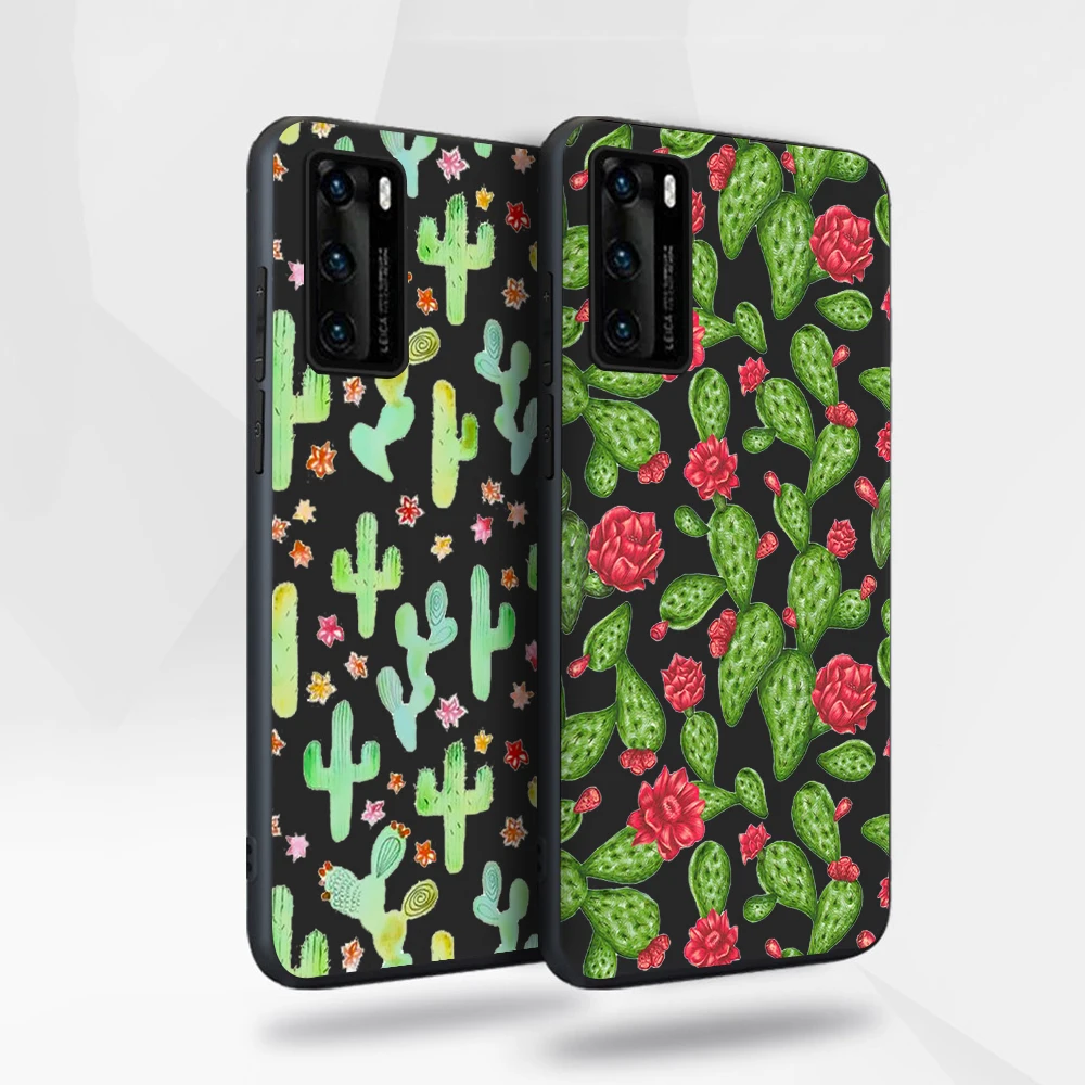 

Cactus Plant Case for Huawei P40 P30 P20 Honor 30 20 10 30S Mate 40 30 20 Lite Pro P Smart Plus 2019 Soft TPU Phone Cover Fundas