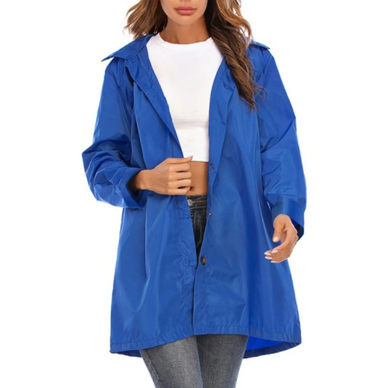 Женский легкий дождевик Женская водонепроницаемая уличная куртка с капюшоном
