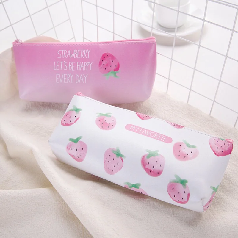 

Creative fashion fruit strawberry skin pencil case waterproof large capacity pencil case storage bag girl birthday gift