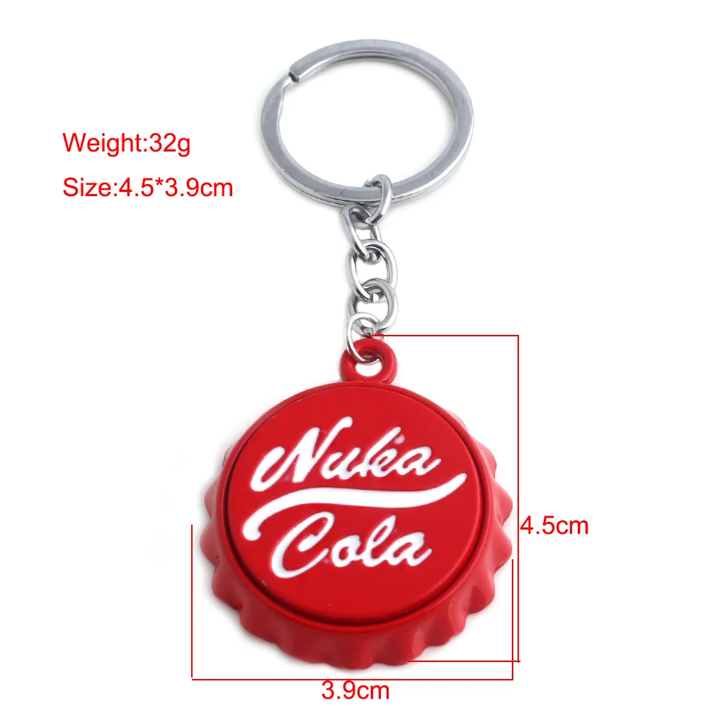 

Hot Game Fallouts Nuka Cola Bottle Opener Keychains Cap Car Keyring Key Chain For Women Men Summer Corkscrew Love Beer Gift