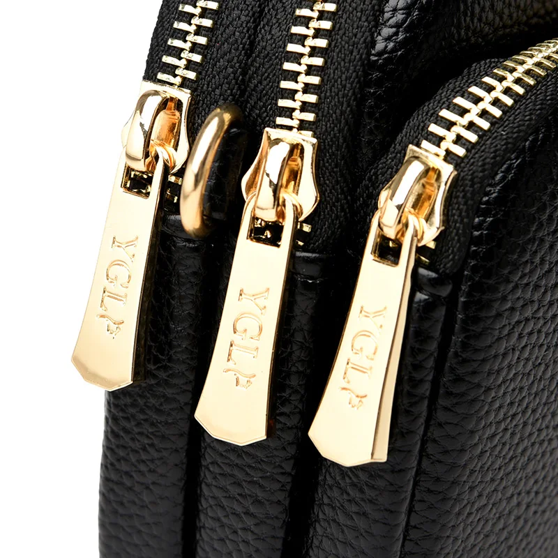 

Fashion Women's Bags Multi-layer Simple Solid Handbag Small Shoulder Bags Female Crossbody Messenge Bags Lady Phone Purses