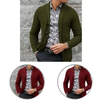 temperament sweater long sleeve male pure color buttons sweater coat men sweater coat men cardigan coat