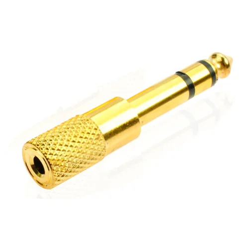 

NEW-Audio jack converter adapter stereo jack for 6.5mm male to 3.5mm Female electric guitars headset miniphone (golden)