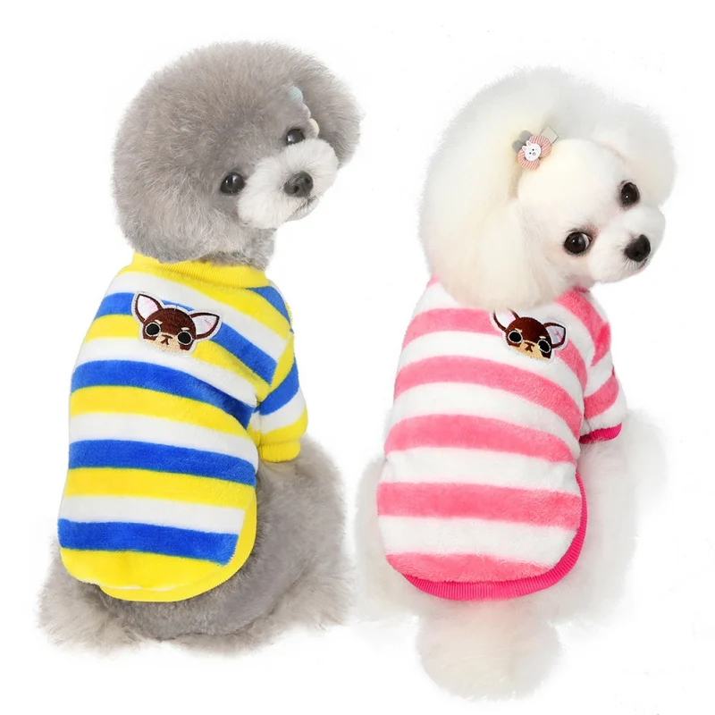 

Pullover Dog Sweater Clothes Winter Warm Striped Pet Cat Sweatshirt Chihuahua Shih Tzu for Small Medium Dogs Cats Outfit Apparel
