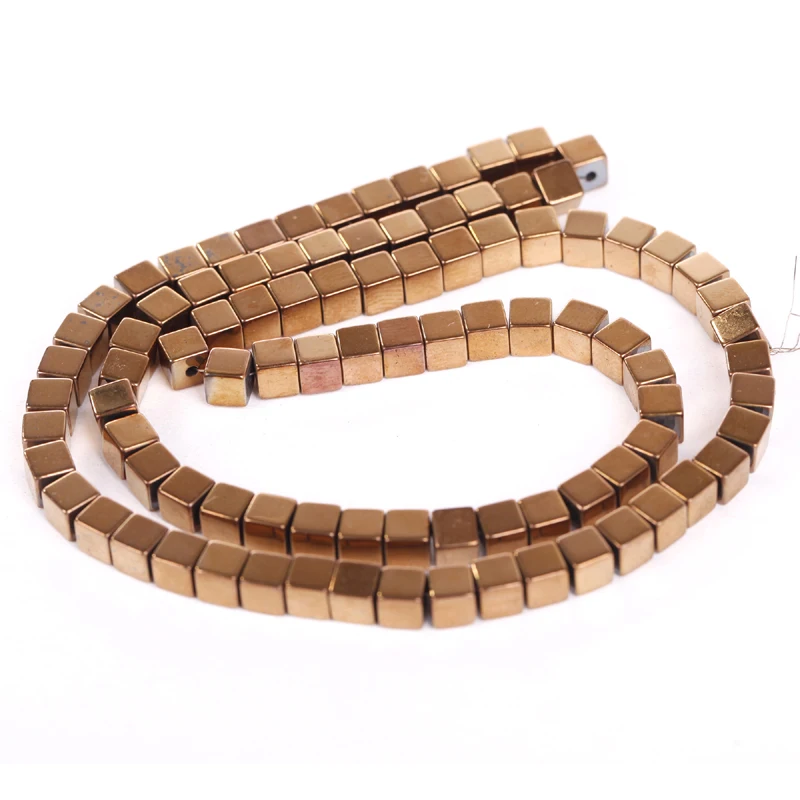 100 шт гематит квадратные кубические металлические бусины для изготовления