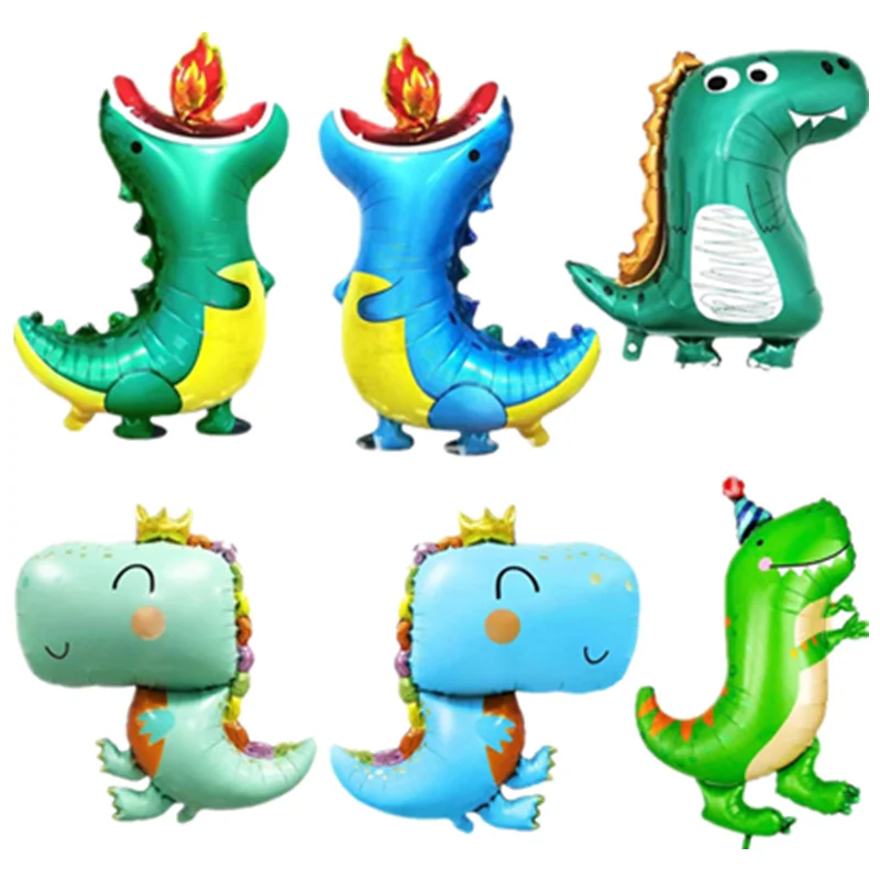 

Новый большой милый воздушный шар в виде короны динозавра из фольги с эффектом огня