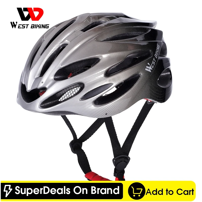 Велосипедный шлем WEST BIKING Сверхлегкий цельнолитой для горных велосипедов 56-62 см