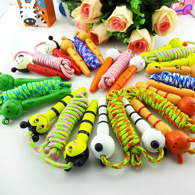 2 1 м Мультяшные Деревянные красочные скакалки для детей Подарки фитнеса Скакалка