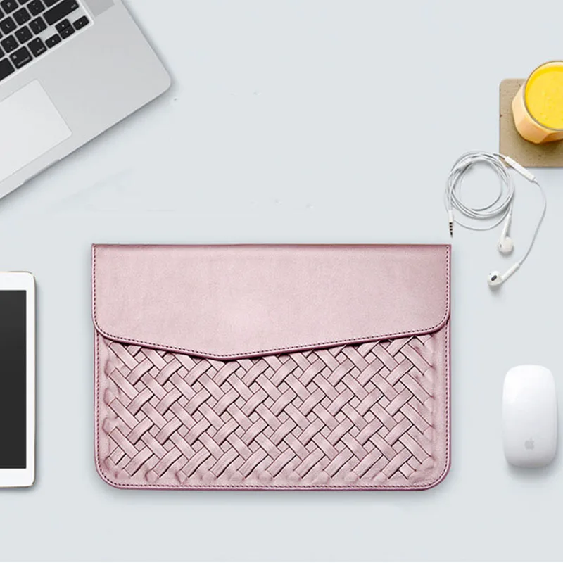 Luxury Weaving PU Leather Laptop Sleeve Bag for Macbook Air Pro Retina 11 12 13 15 Inch Notebook Case | Компьютеры и офис