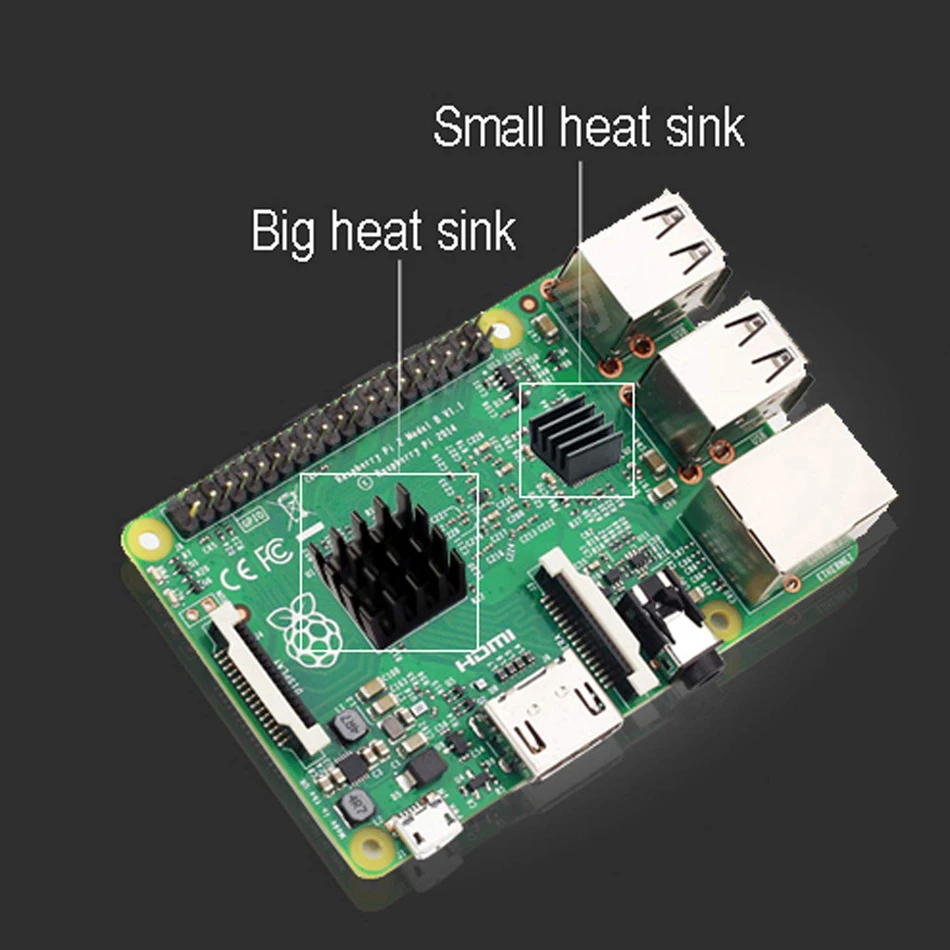 10 Pcs/lot Raspberry Pi 3 Heat Sink Aluminum HeatSink CPU Cooling Pad Cooler Radiator For Model B+ Plus Pi3 B 2B | Компьютеры и офис