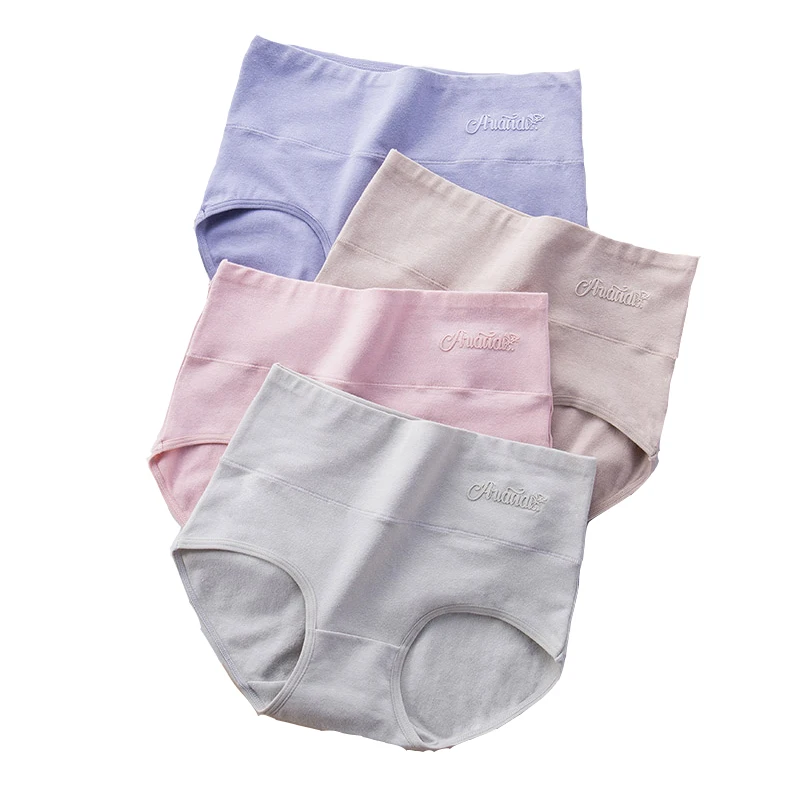 4 шт./лот трусики с высокой талией женское мягкое хлопковое нижнее белье милые