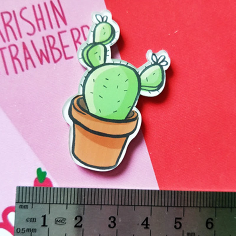 Рождественский мультяшный маленький кактус растение кокосовое дерево акриловая