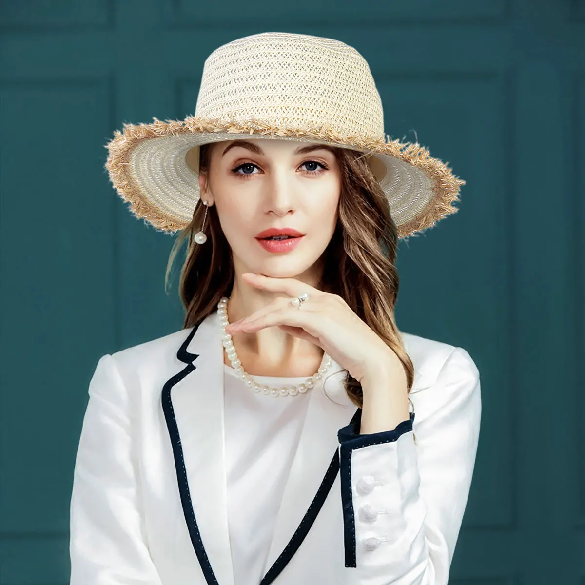 

New Women Raffia Hats Folding Sunscreen Korean Straw Hat Female Flat Top Panama Hat UV Protection Summer Holiday Hats