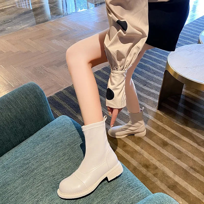 Women's ankle boots fashion thick-soled warm winter shoes women's thick-soled office ladies casual daily shoe size