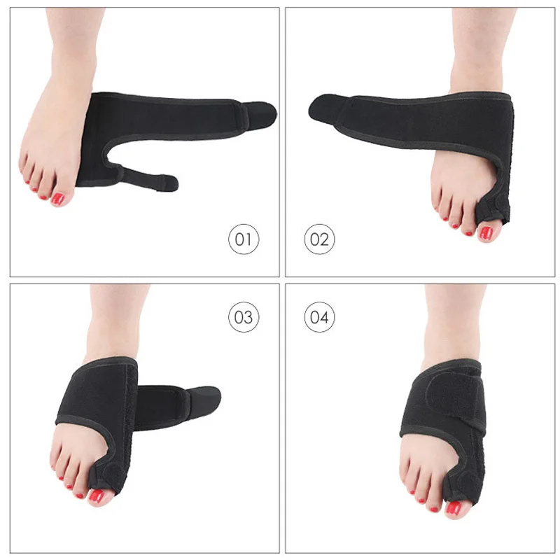 

2pieces=1pair Black Upgraded Soft Forefoot Belt Protective Toe Valgus Corrector Sleeve Splint Bunion Wrap Comfortable Separator