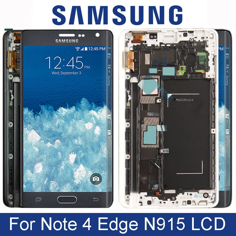 Оригинальный 5 6 ''AMOLED ЖК дисплей для Samsung GALAXY Note 4 Edge N915 N9150 N915F с сенсорным