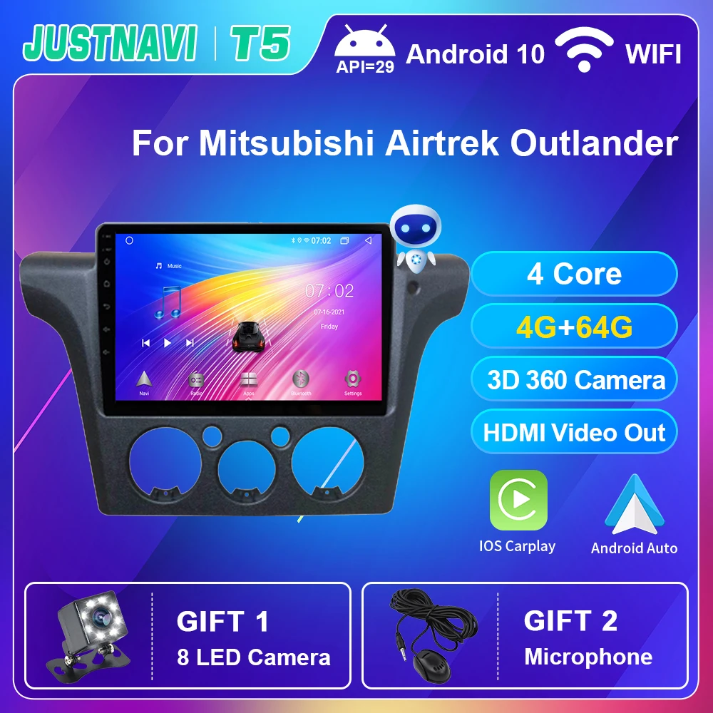 

Car Radio For Mitsubishi Airtrek Outlander 2001-2005 RHD Autoradio Multimedia Player DVD Navigation No 2 din DSP Carplay 4G WIFI