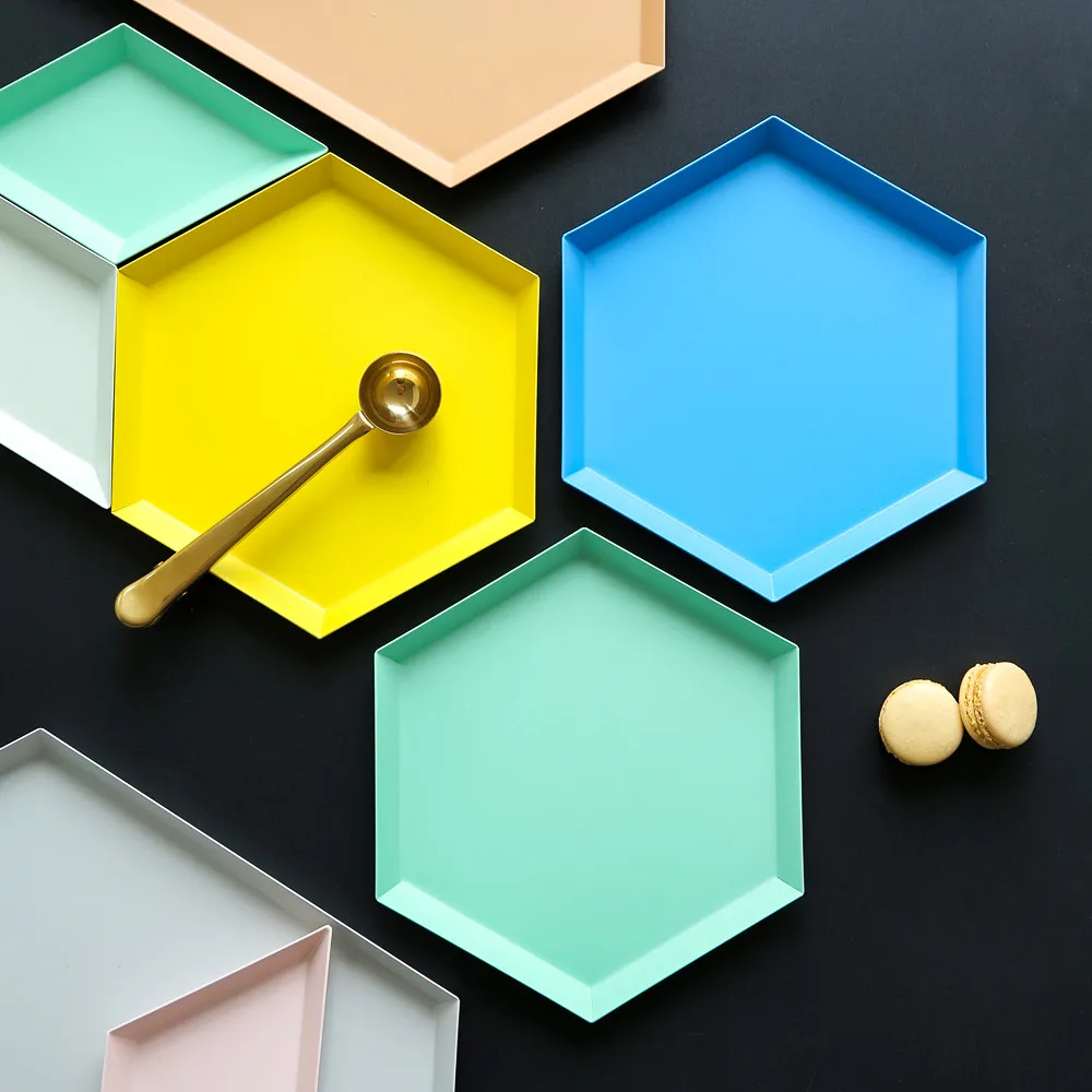 Разноцветные металлические лотки для хранения шикарный геометрический