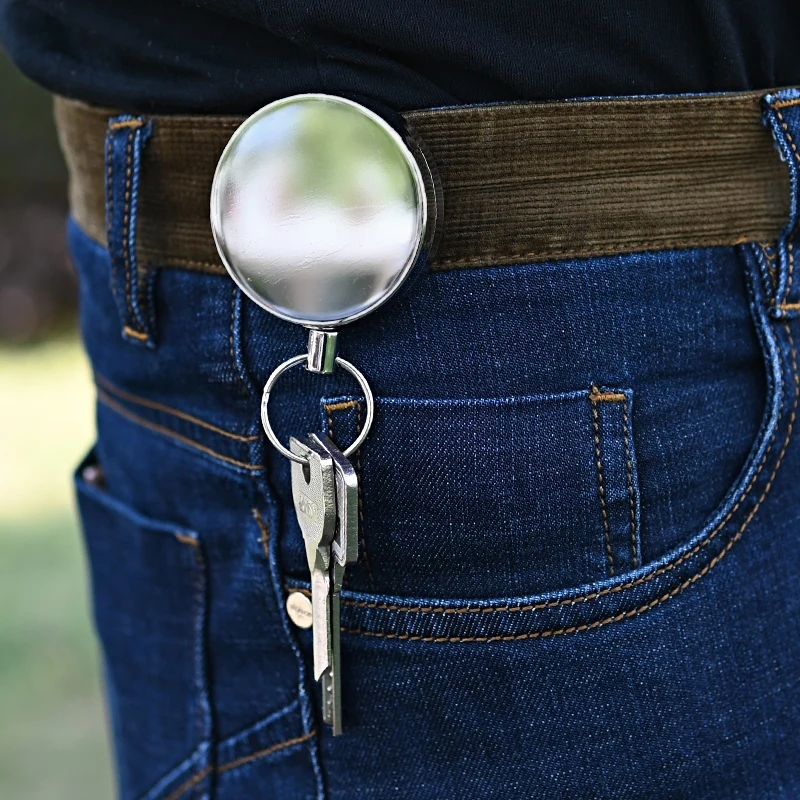 

5cm Outdoor EDC Tool Resilience Tactical Retractable Wire Rope Anti-lost Keychain Fishing Retracting Ring Holder Finder