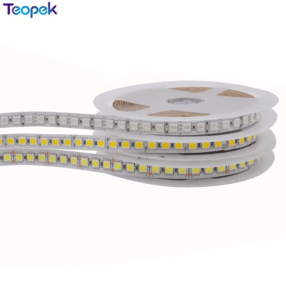 5050 Светодиодная лента 120 светодиодный s/m Однорядный теплый белый/RGB DC12V 5 м 600 светодиодный IP20 IP65 IP67 водонепроницаемый гибкий светодиодный свет