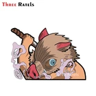 Three Ratels A615, 3D наклейки Inosuke для автомобиля, аниме, наклейки на голову, окна, бампер, ноутбук, автомобильные наклейки, водонепроницаемые