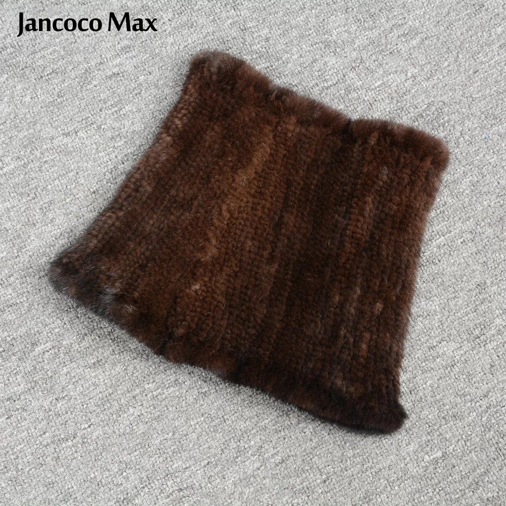 Jancoco Max Новый стиль женские толстый вязаный снуд настоящие норковые меховые шарфы