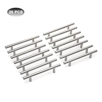 20Pcs Modern Furniture Handles Kitchen Cabinet Pulls Handles Knobs Stainless Steel Handles For Furniture