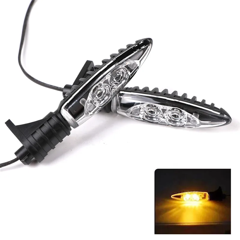 

New 2Pcs Motorcycle LED Turn Signal Indicator Light Lower Power Consumption Durable Fit For S1000RR HP4 F800GS R1200R#295633