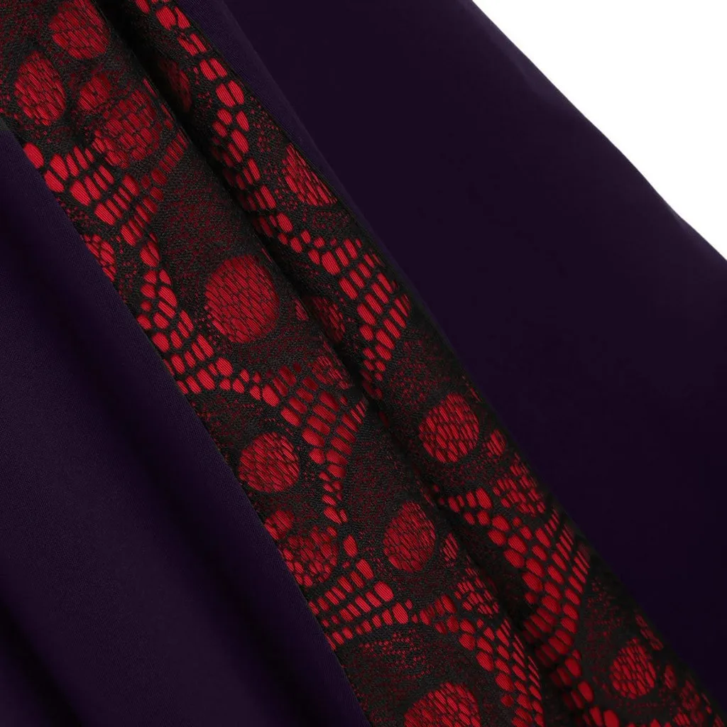 

2021 Woman Skirt Autumn Winter High Waist Pleated Long Skirts Lace Patchwork Full Skirt Fashion Women Vintage Gothic Plus Size