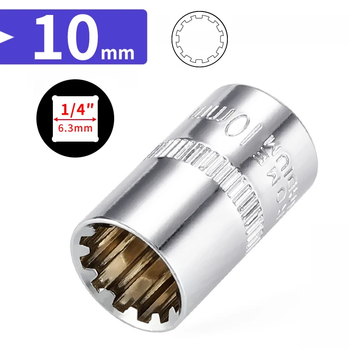 

Торцевой ключ Чулиан 12-гранный 1/4 дюйма