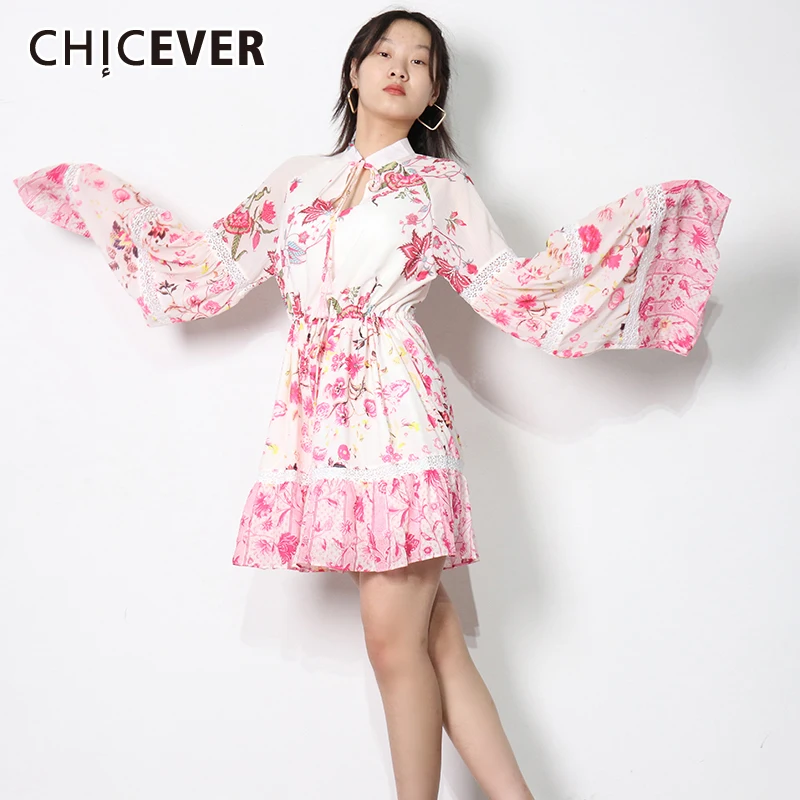 

Женское платье с v-образным вырезом CHICEVER, осеннее платье с длинным рукавом и высокой талией, новая модная одежда