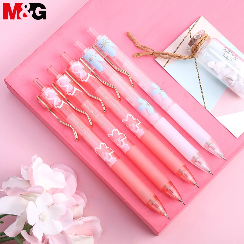 

2Pcs/lot M&G 0.5mm/0.7mm Lovely Fresh Cherry Sakura Mechanical Pencil Set Student Automatic Pencil School Office Supply
