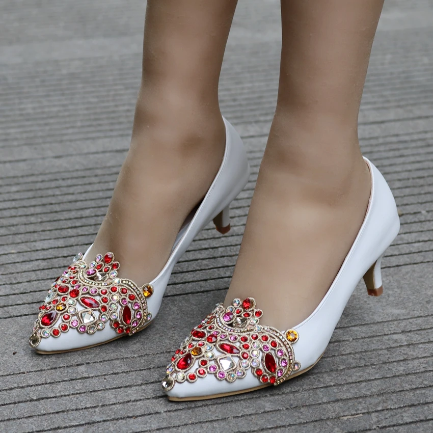 Crystal Queen Woman Wedding Shoes Pumps With Luxury Rhinestones Bridal Female Ladies Bling Party Dress High Heels