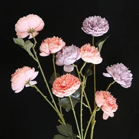 artificial rose peony silk flowers diy long branch 3 heads peonies fake flowers faux flowers wedding stage backdrop decoration