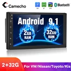 Автомобильное радио Camecho, 2 Din, Android 9,1, 7 дюймов, HD 1080P, Универсальный Автомобильный мультимедийный плеер, Bluetooth, GPS, WIFI, FM, автомобильное стерео радио