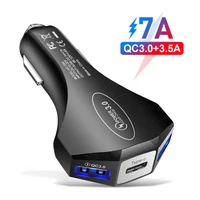 Ports Mini USB Car Charger Fast Charging For iPhone Pro Xiaomi Huawei QC3 0 Mobile Phone Charger Adapter Car