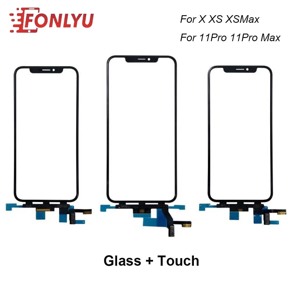 Переднее стекло с сенсорным гибким кабелем для iPhone X XS XSmax 11P коротким ЖК экраном