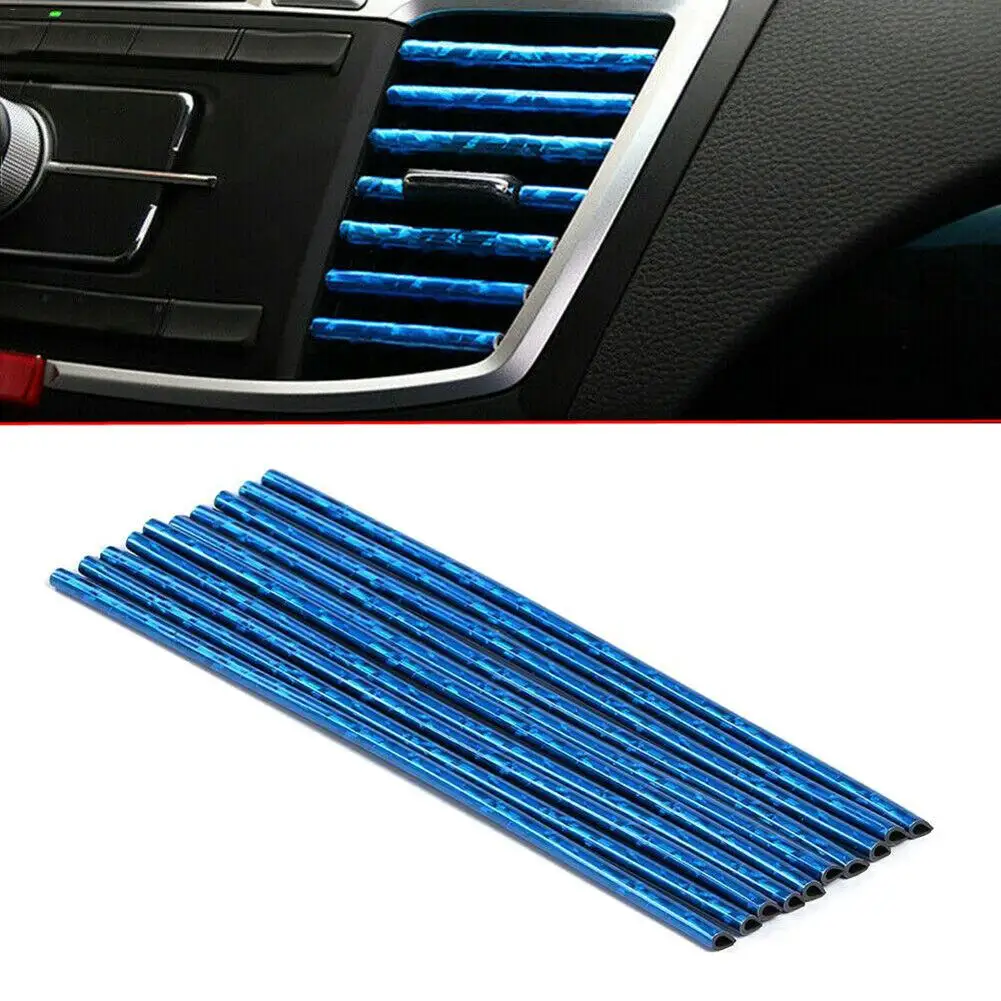 DIY авто 10 шт. автомобильные аксессуары авто красочный кондиционер воздуха на выходе украшения полосы салона автомобиля вентиляционное отверстие переключатель на решетке