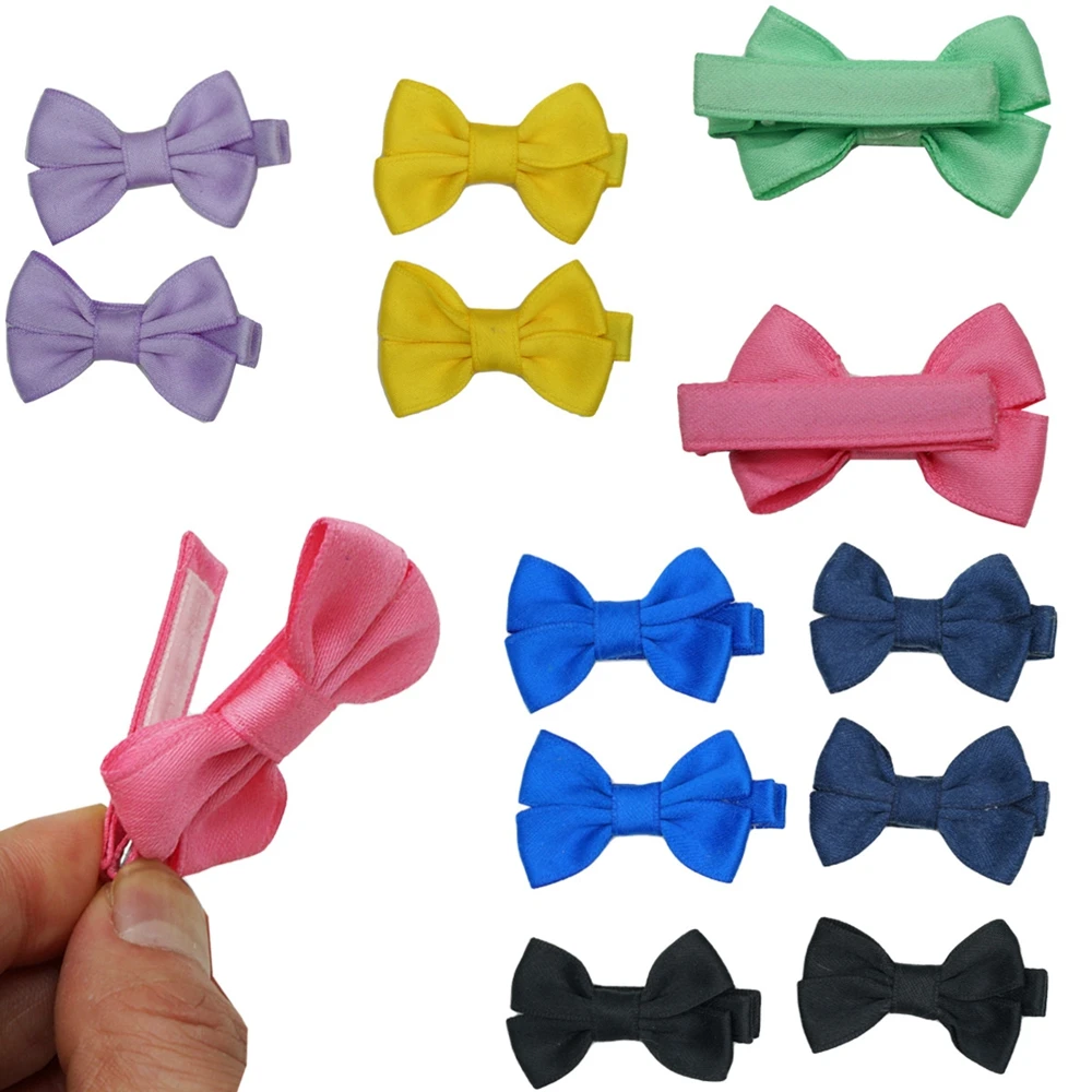 

10 шт./лот 2 дюйма милый ручной работы с бантом для младенцев челка заколки "сделай сам" для детей головные уборы Модные Луки заколки для волос ...