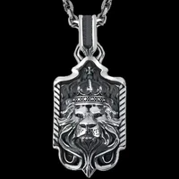 punkboy hip hop viking cool necklace mens domineering crown king lion head animal shield pendants necklaces for party jewelry
