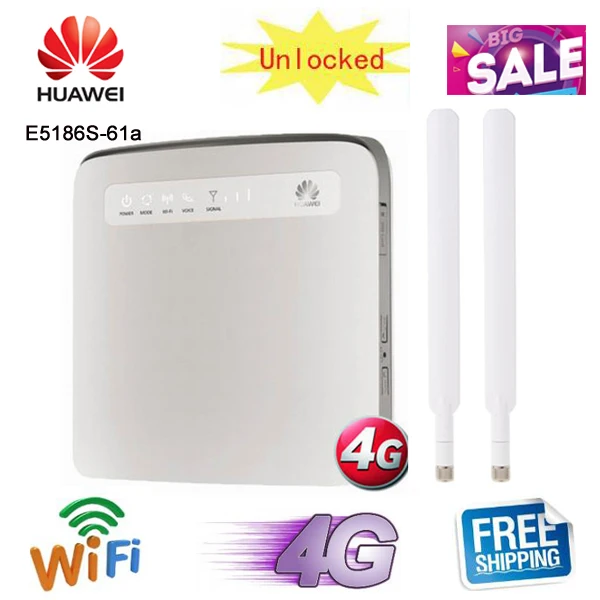 Разблокированный беспроводной шлюз Huawei E5186 Wi Fi роутер Cat6 с LTE 300 Мбит/с 4G FDD 700/1800/2600